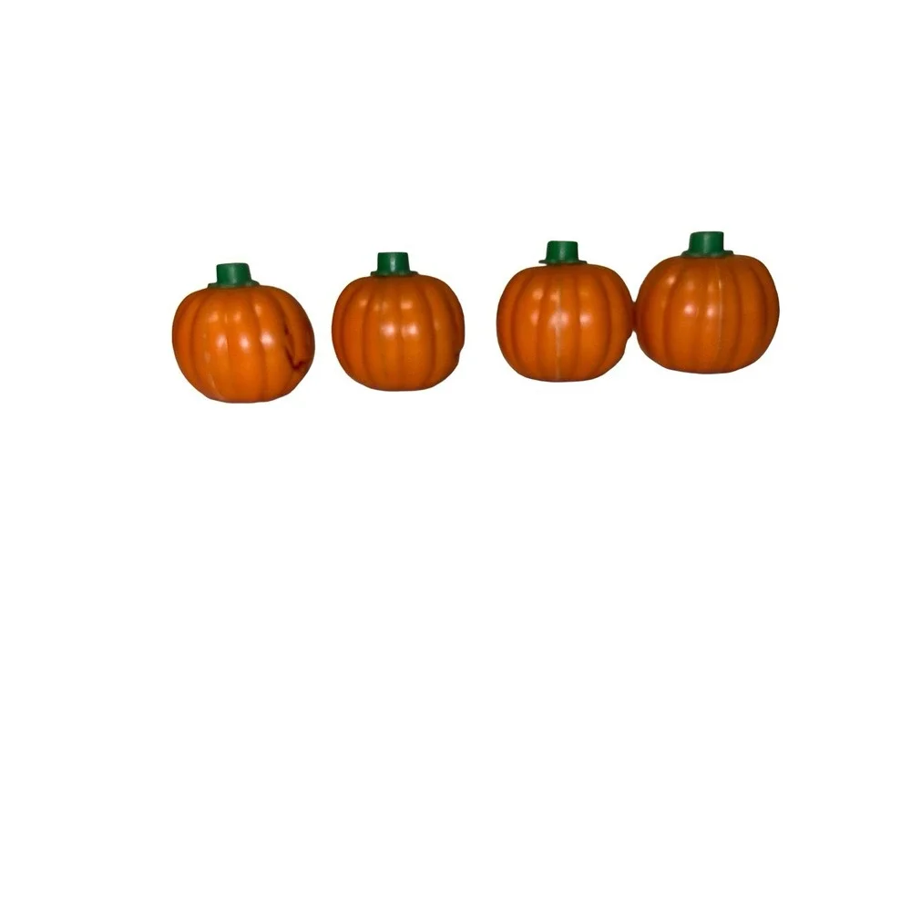 Pumpkin Halloween String Light Covers Vintage 1990s Set of 4 Plastic‎ Blow Molds